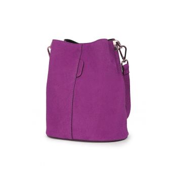 Geanta dama din piele intoarsa Milena mov