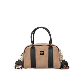 Geanta dama piele velur naturala bej ES0287IN 360025JZ