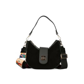 Geanta dama piele velur naturala negru ES0277IS 010025JZ