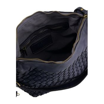 Geanta de umar din piele cu aspect impletit