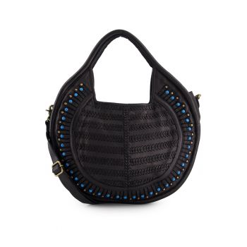 Geanta de umar din piele cu forma rotunda