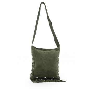 Geanta de umar din piele intoarsa cu franjuri