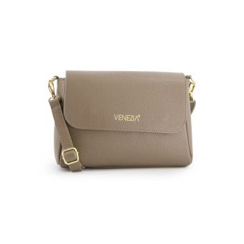 Geanta din piele crossbody cu clapeta