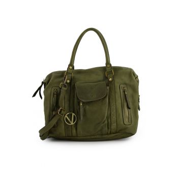 Geanta din piele cu buzunare multiple