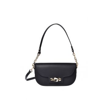 Geanta din piele cu detaliu cu logo