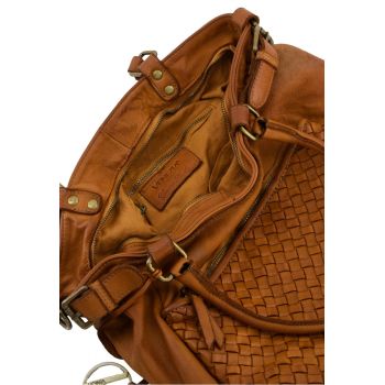 Geanta din piele cu detaliu logo