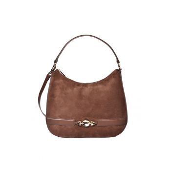 Geanta din piele cu detaliu metalic