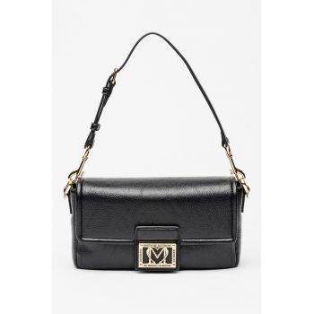 Geanta din piele ecologica cu bareta de umar si clapa