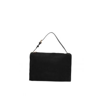 Geanta din piele intoarsa cu bareta de umar Cielia