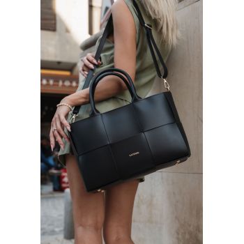 Geanta din piele naturala  neagra business - Model SIERRA