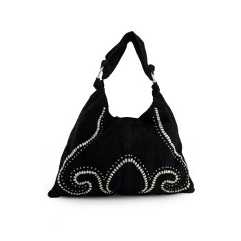 Geanta hobo din piele intoarsa