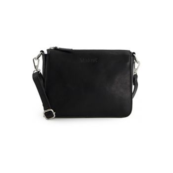 Geanta messenger din piele cu bareta detasabila