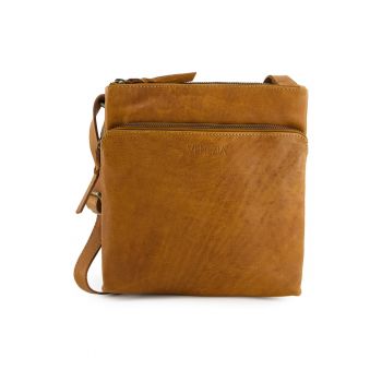 Geanta messenger din piele cu logo