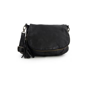 Geanta messenger din piele naturala cu curea detasabila