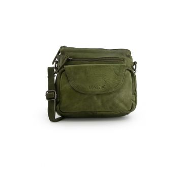 Geanta messenger din piele naturala