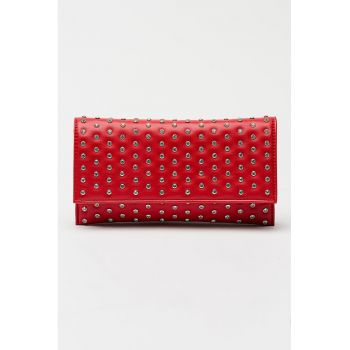 Geanta-plic de piele ecologica cu strasuri Bdiamond