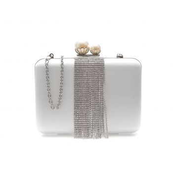 Geanta plic EPICA argintie, 8008, din material textil