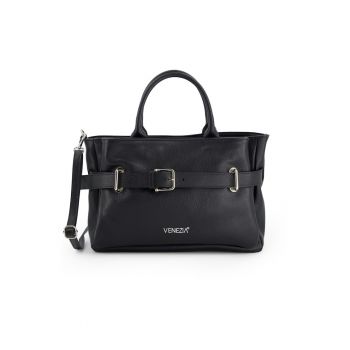 Geanta shopper din piele cu baerta detasabila