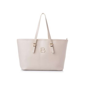 Geanta shopper  din piele ecologică cu logo metalic