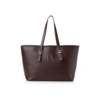 Geanta shopper  din piele ecologică cu logo metalic