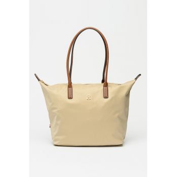 Geanta tote cu model monograma discreta Popette