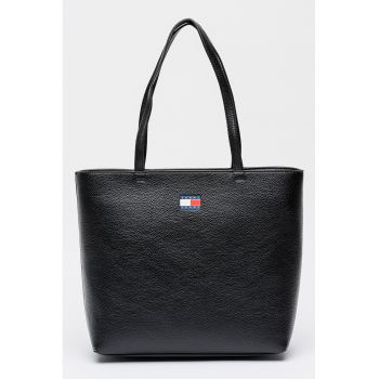 Geanta tote din piele ecologica cu detaliu logo