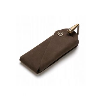 Organizator chei - Brodrene - Piele naturala - 4x9 cm - Maro inchis