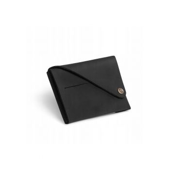 Portofel barbati - Brodrene - Piele naturala - 12.5 x 8.5 x 1.5 cm - Negru