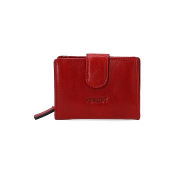 Portofel din piele cu detaliu logo