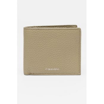 Portofel pliabil de piele cu logo discret