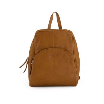 Rucsac din piele cu buzunar exterior