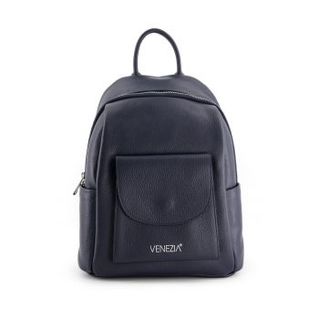 Rucsac din piele naturala cu buzunar exterior