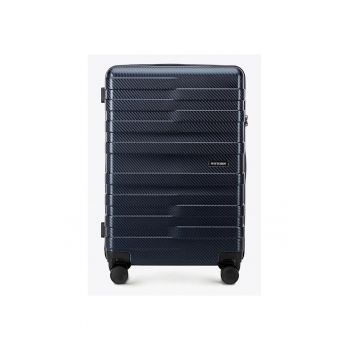 Set de trolere  polikarbon - 3 piese - design cu dungi - albastru - 56x36x23cm