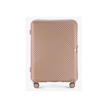 Set trolere polikarbonat roz - 3 dimensiuni - cu 4 roti - sistem TSA