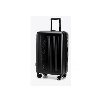 Troler mediu  plastic - 4 roti - negru