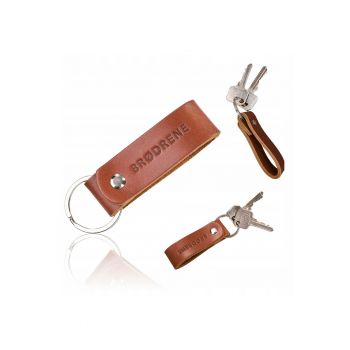 Breloc  BR03 - piele naturală - maro - 10 cm - elegant - durabil