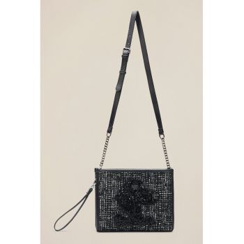 Geanta crossbody cu model si paiete
