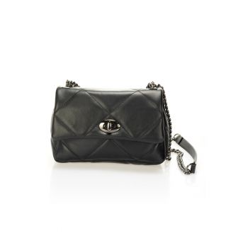 Geanta crossbody de piele cu aspect matlasat