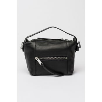 Geanta crossbody de piele cu bareta detasabila cu tinte Vega