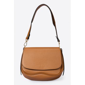 Geanta crossbody de piele cu clapa