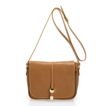 Geanta crossbody de piele cu clapa