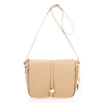 Geanta crossbody de piele cu clapa