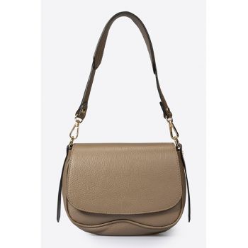 Geanta crossbody de piele cu clapa