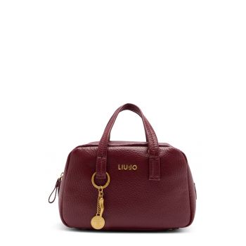 Geanta crossbody de piele ecologica cu accesoriu logo