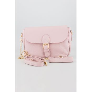 Geanta crossbody din piele cu accesoriu logo detasabil