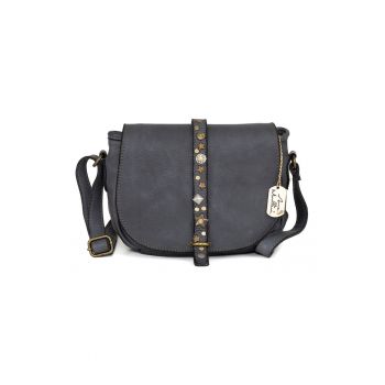 Geanta crossbody din piele cu aplicatii metalice Luigia