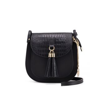 Geanta crossbody din piele cu clapa