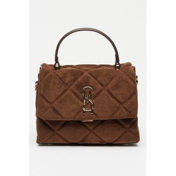 Geanta crossbody matlasata cu clapa si bareta lant