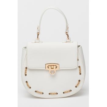 Geanta de piele ecologica cu bareta de lant pentru umar