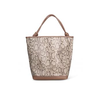 Geanta de piele ecologica cu bareta de umar si animal print Astrea Lux